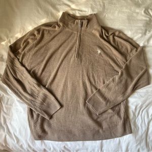 Polo tan quarter zip
